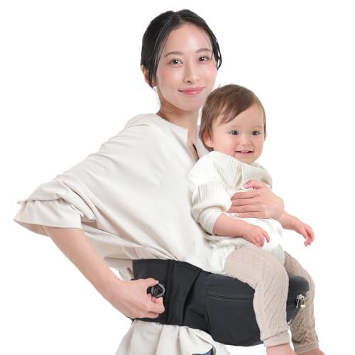 (ケラッタ) ダイヤルヒップシート 抱っこ紐 ダイヤル 式でしっかりフィット 痛くない 腰ラク新台座 パパ兼用 おでかけ (e. ヒップシートブラック)pms 0055de31