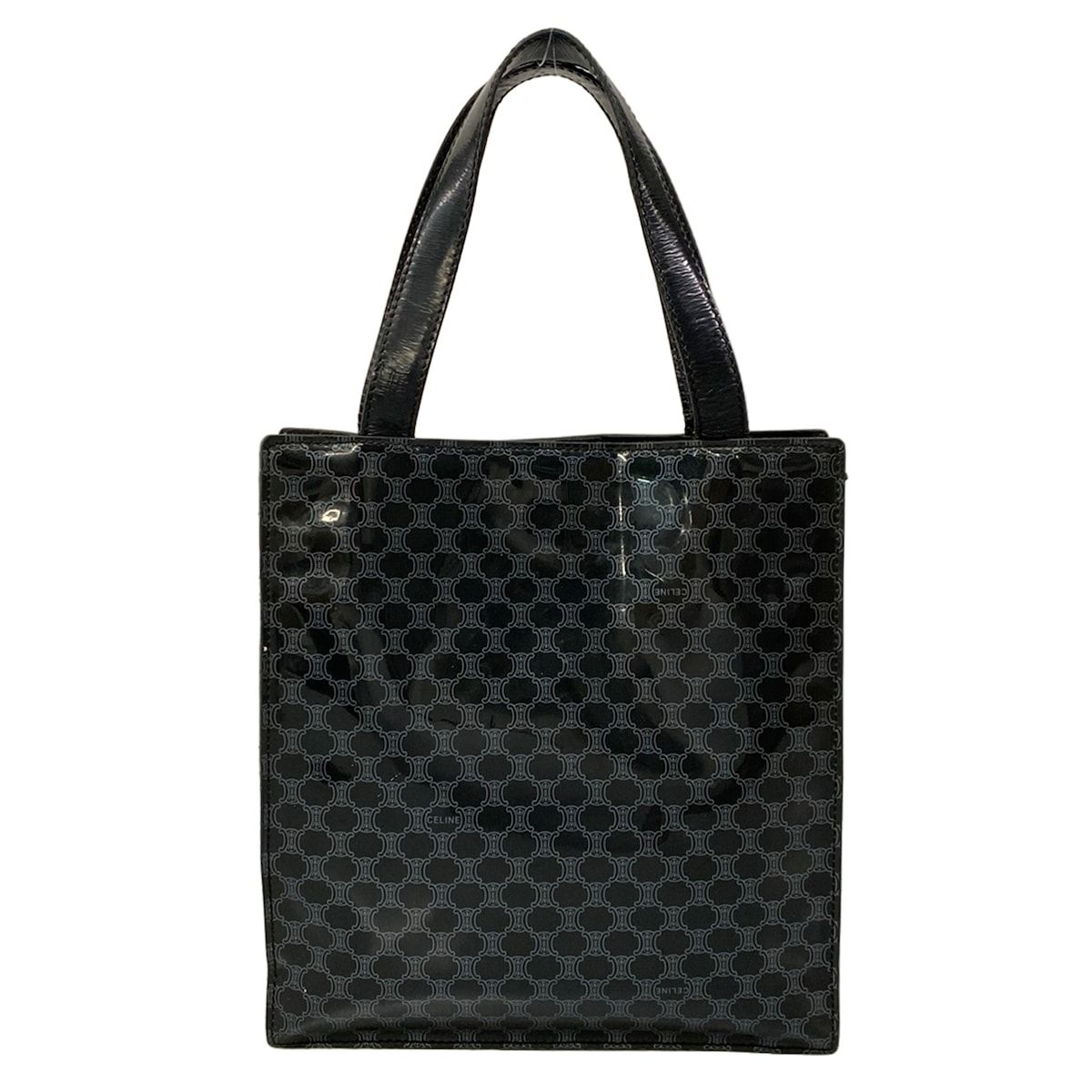 CELINE(セリーヌ) トートバッグ マカダム柄 黒×グレー レザー - メルカリ