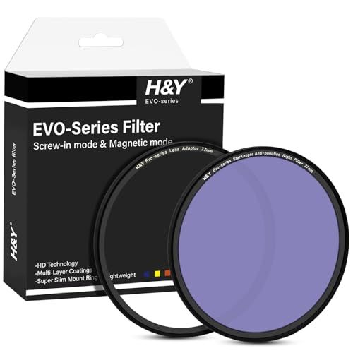 N◆H&Y 星景 夜景用フィルター 77mm EVO ナイトフィルターキット エボ マグネット式 ねじ込み式両対応 星空撮影 光害カット 薄枠 帯電防止 防汚 撥水 防傷 EPN77 1b25c5ef