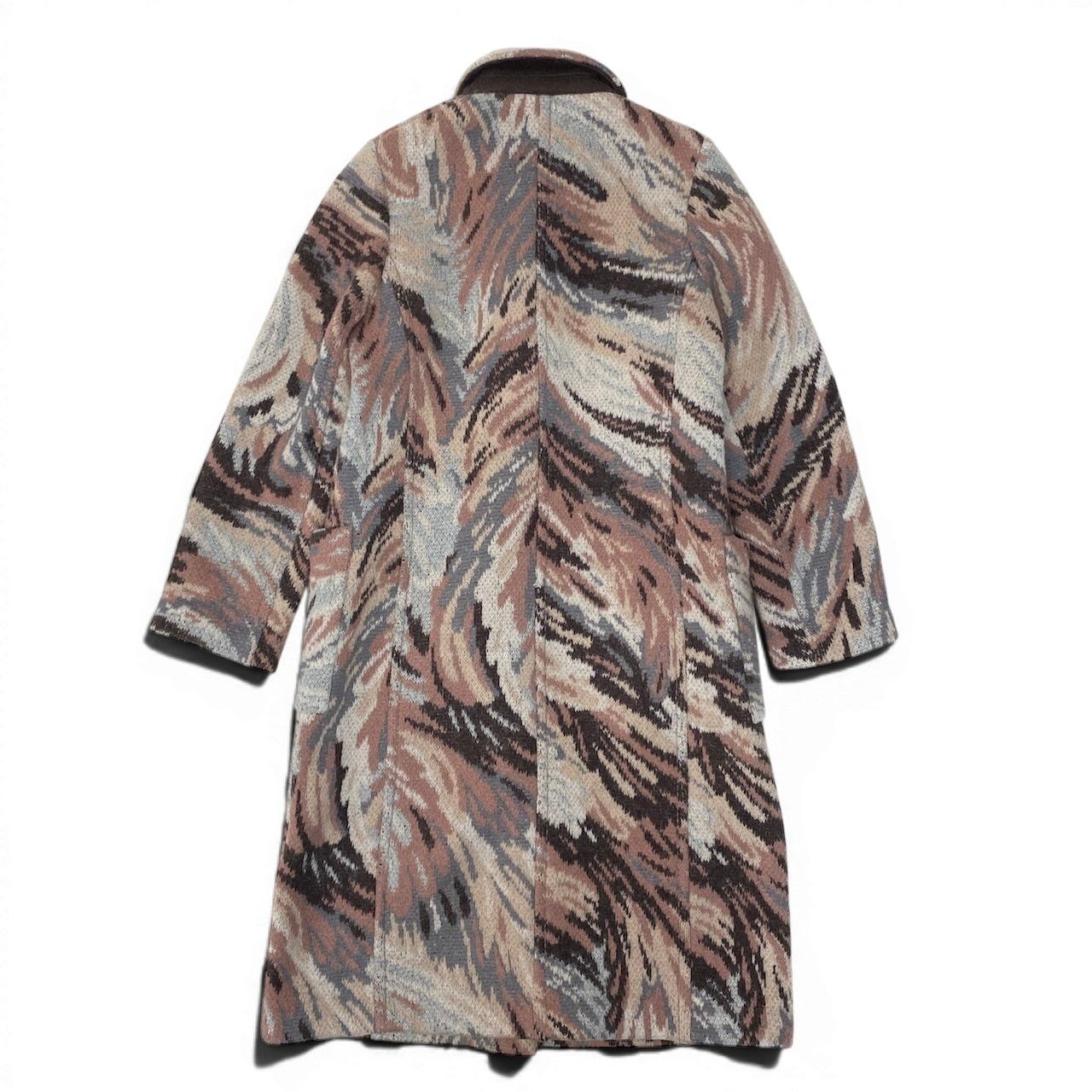 81g4 MISSONI ミッソーニ ステンカラーコート 総柄 ウールモヘヤ混