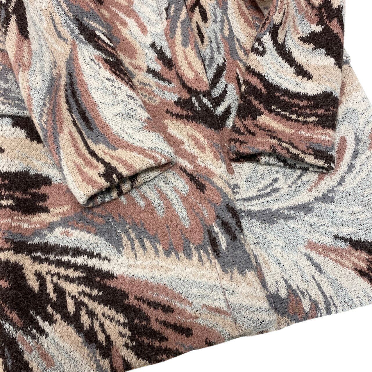 81g4 MISSONI ミッソーニ ステンカラーコート 総柄 ウールモヘヤ混