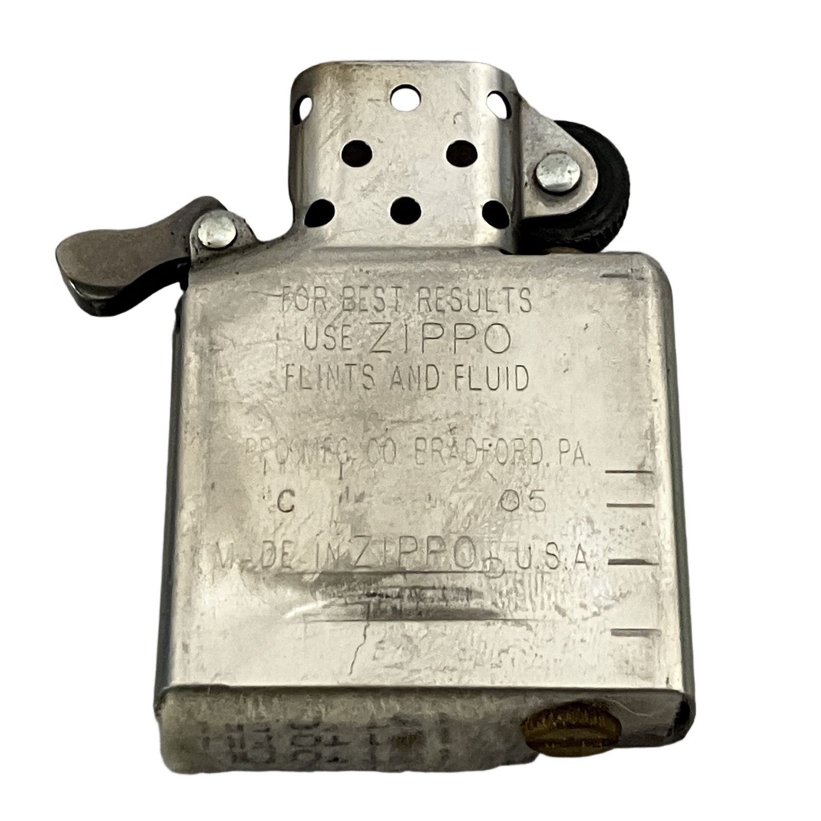 ZIPPO モスグリーン オイルライター 火花ok 2005年製 ジッポー 中古 