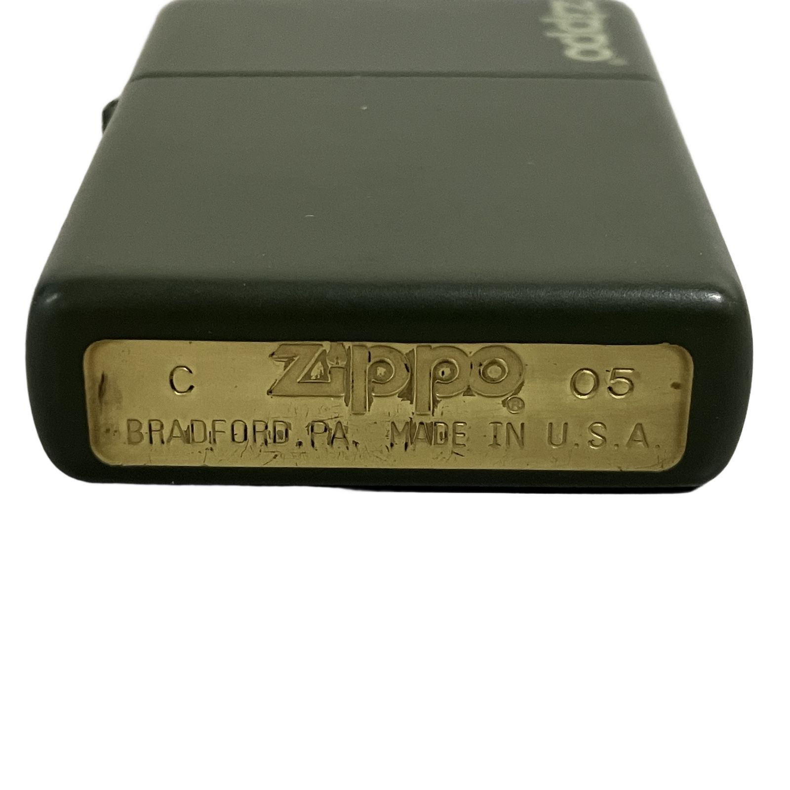 ZIPPO モスグリーン オイルライター 火花ok 2005年製 ジッポー 中古 