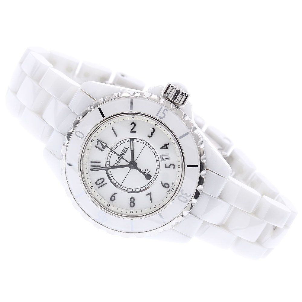 シャネル CHANEL H0968 J12 33mm 白セラミック デイト クォーツ