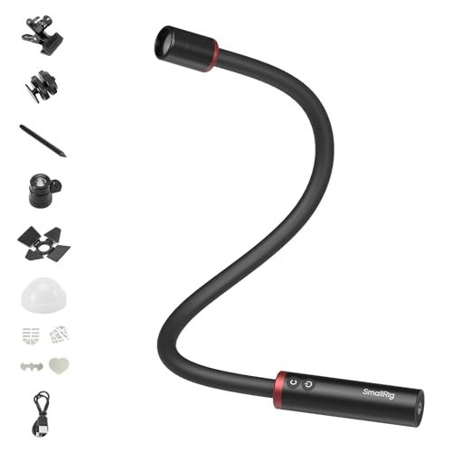 【新品】SmallRig RM 03 LEDライト アームライト マクロ撮影用 ビーム角調整可能 5色 CRI 95 TLCI 92 カメラライト コールドシューアダプター/クランプ/ディフューザーバーンドア付き 写真撮影用照明アーム IP54防水 キノコ・フ