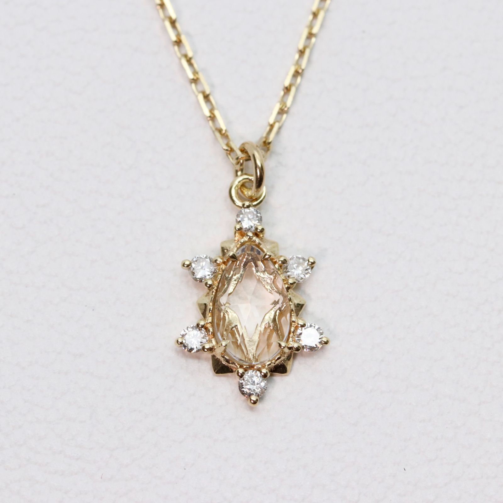 専用☆ノジェス K10 ダイヤモンド ネックレス ホワイトトパーズ 美品 美品 ノジェス K10 ホワイトトパーズ×ダイヤ ネックレス/24-2502S
