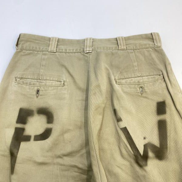 中古】40s U.S.ARMY PWステンシルチノパン 30×31 ユーエスアーミー[24