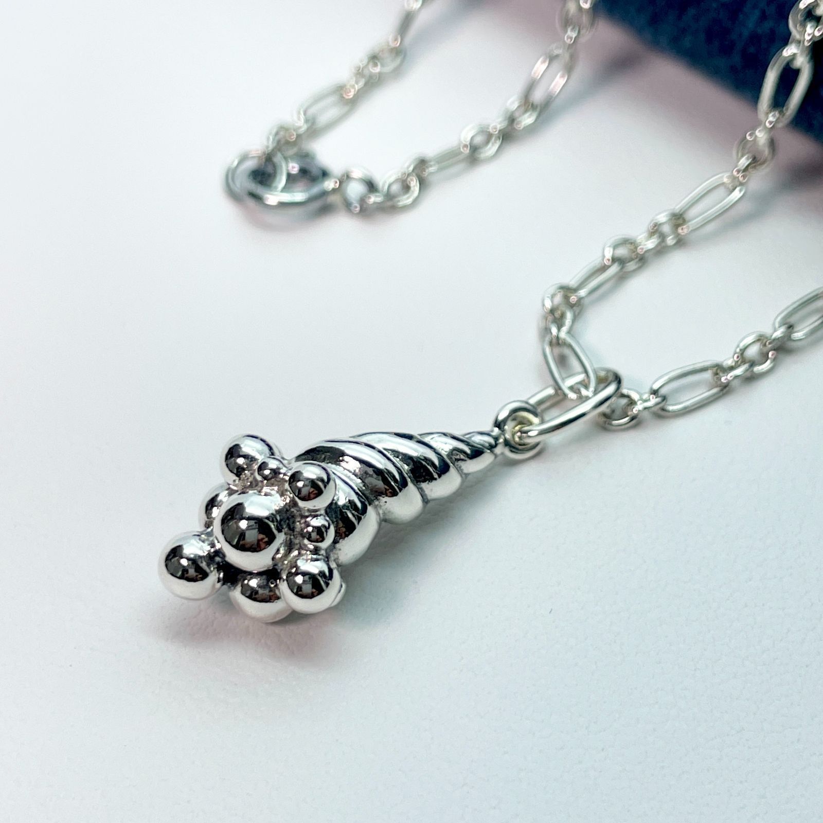 ジョージジェンセンシルバー ペンダント ネックレス 宝石付き ジョージジェンセン #363 巻き貝 ネックレス シルバー /24-2514S