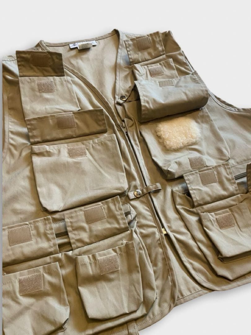 90s Columbia PFG ベージュ フィッシングベスト 6ポケット 美品 - メルカリ