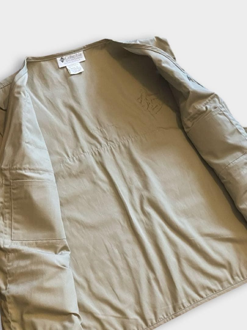 90s Columbia PFG ベージュ フィッシングベスト 6ポケット 美品 - メルカリ