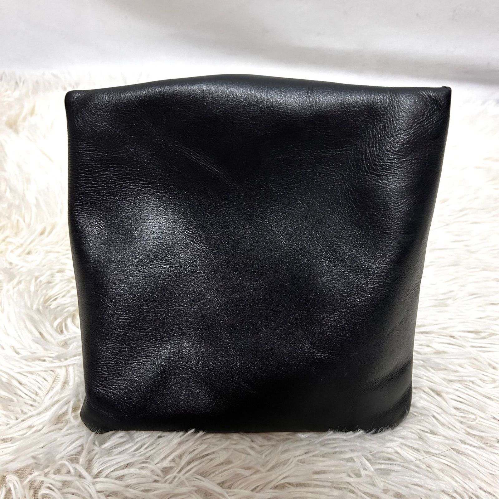 美品 jil sander トライアングルポーチ ハンドバッグ レザー 革 三角 