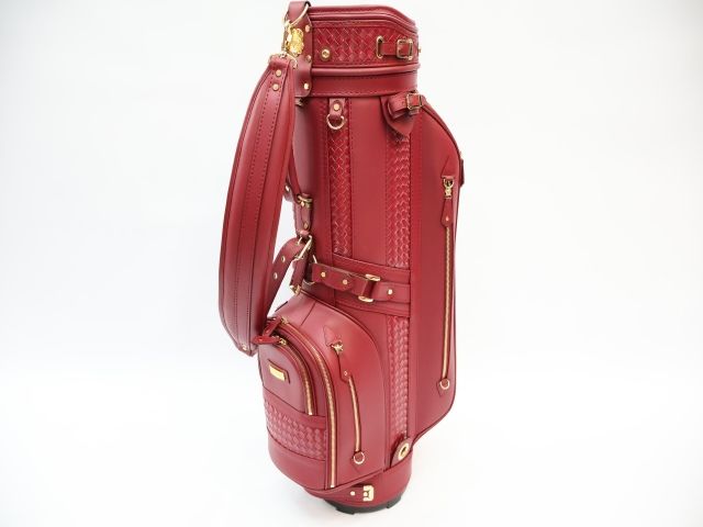 ホンマ HONMA プレミアム キャディバッグ レッド 本牛革 中古 コース未
