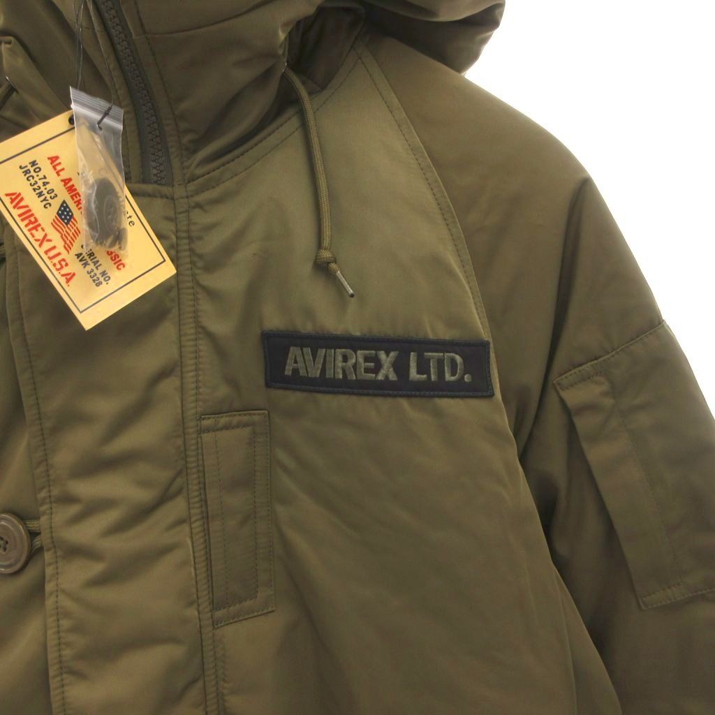 アヴィレックス タグ付き 中綿ジャケット ショートコート フード M カーキ アヴィレックス AVIREX タグ付き 中綿ジャケット ショートコート