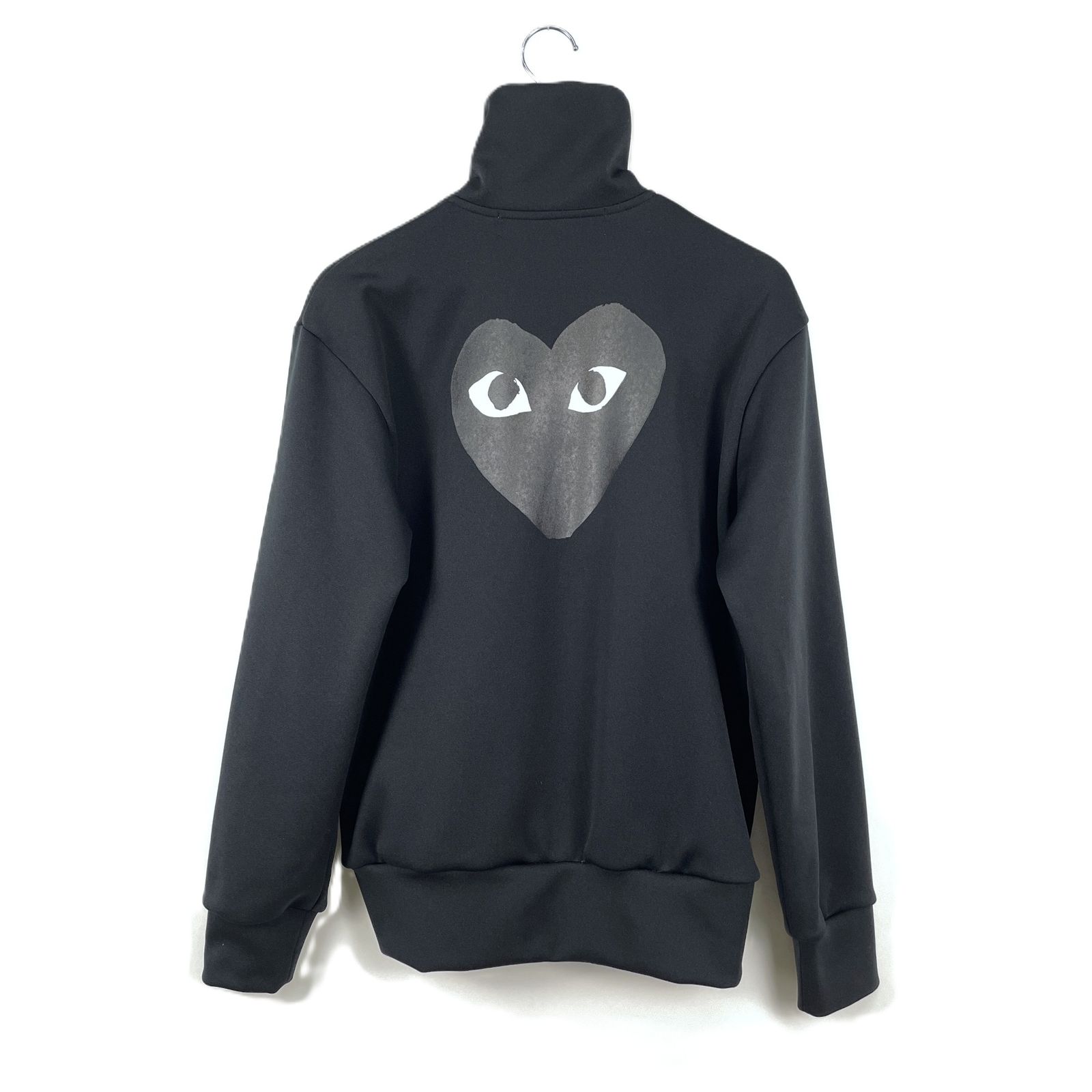 [美品]AD2024 ブラックコムデギャルソン　ジップアップジャージ　サイズL PLAY COMME DES GARCONS プレイ コムデギャルソン AD2024 AX-T256