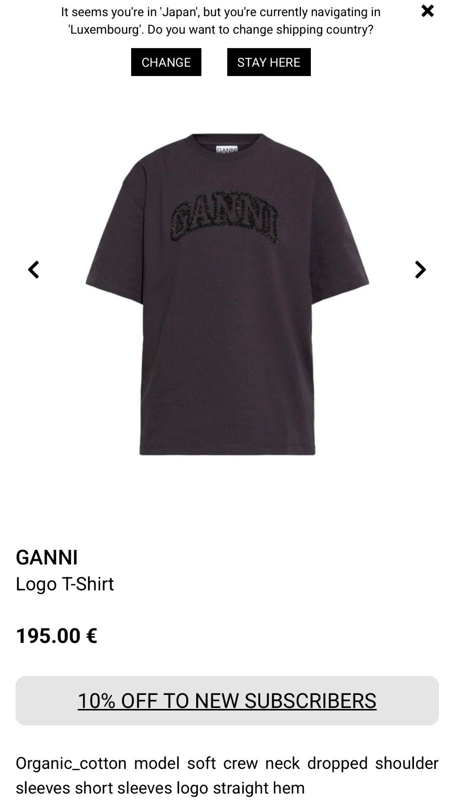 海外買付・予約商品】GANNIガニー スタッズロゴ Tシャツ オーガニック