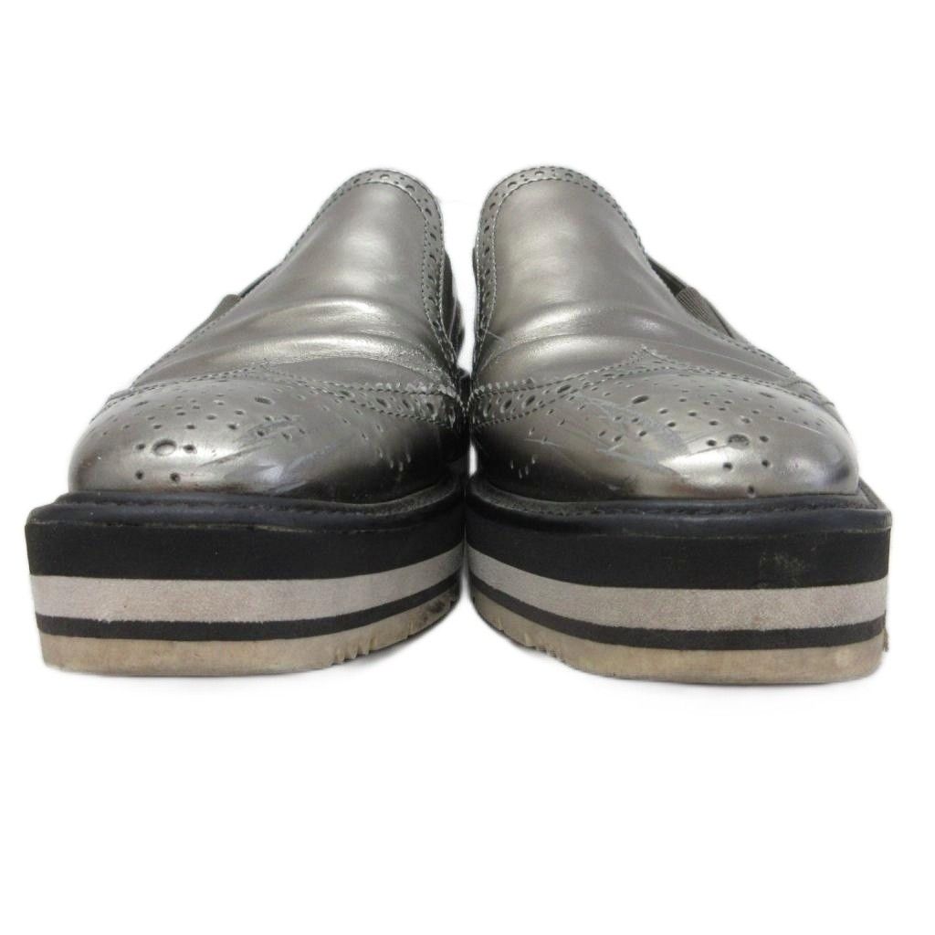 プラダ PRADA ローファー スリッポン ウィングチップ 厚底
