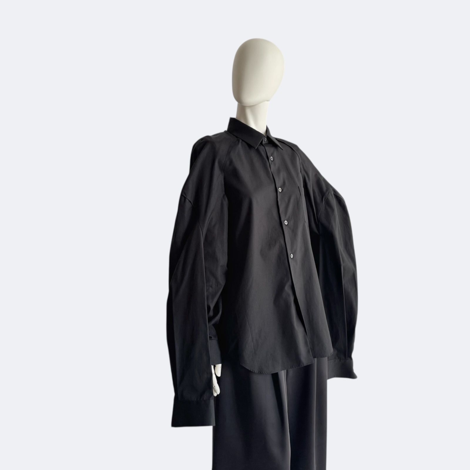 コムデギャルソン　ロング丈ブラウス COMME des GARÇONS コムデギャルソン ブラウス 五本袖 ブラック