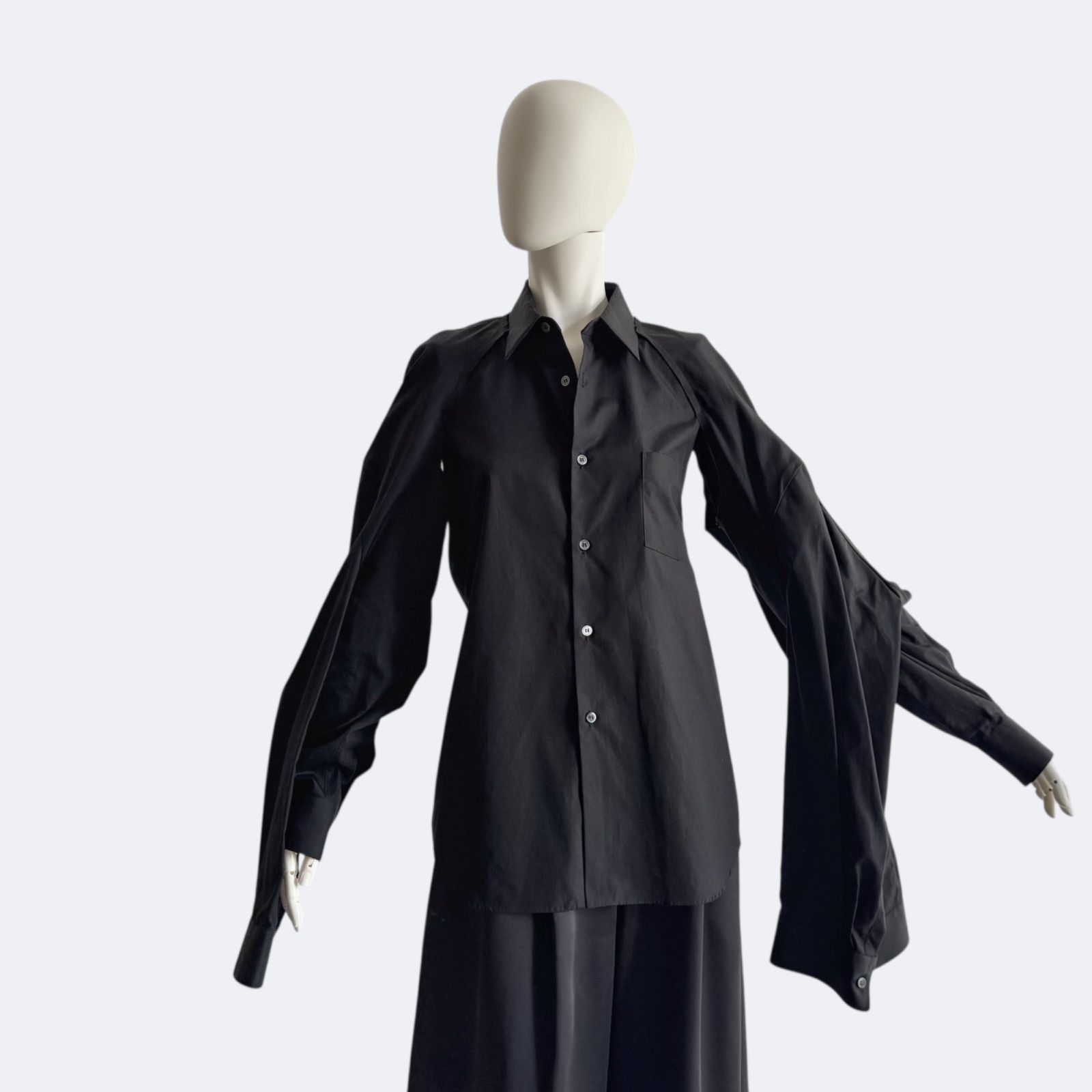コムデギャルソンコムデギャルソン　シャツ　ブラウス　5部袖 COMME des GARÇONS コムデギャルソン ブラウス 五本袖 ブラック