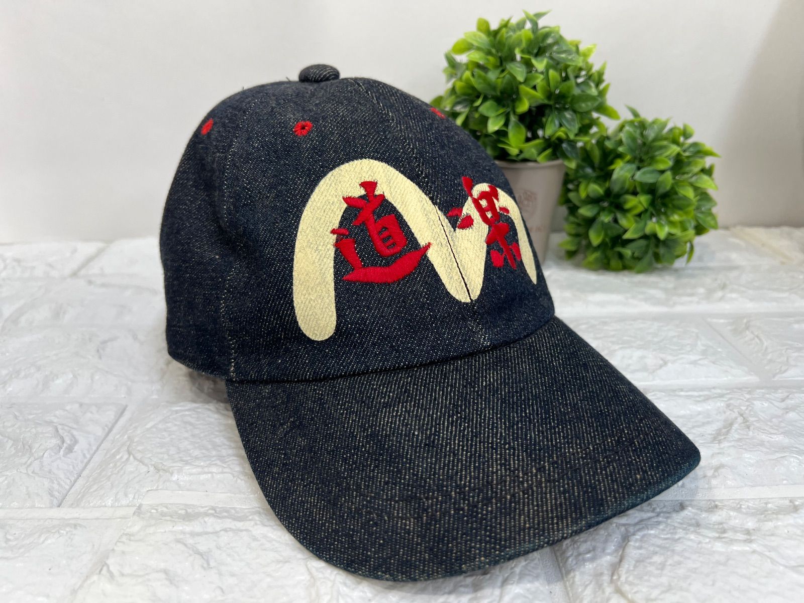 00's EVISU エヴィス　道楽　デニムキャップ　白カモメ　希少