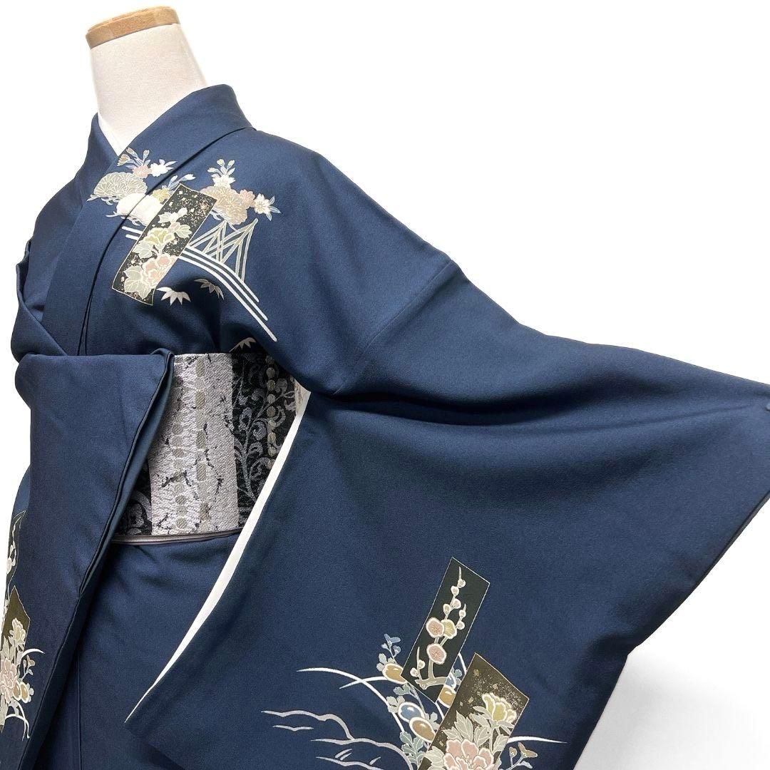 訪問着　身丈169　裄68　刺繍　饅頭菊　桔梗　梅花　着物　051b p 訪問着 身丈169 裄68 刺繍 饅頭菊 桔梗 梅花 着物 051b p - メルカリ