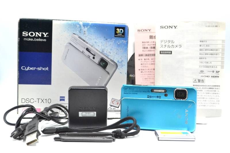 カメラ □【動作品】ソニー SONY Cyber-shot DSC-TX10 ブルー 防水