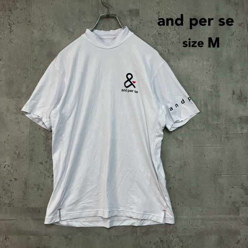 and per se アンパスィ M モックネック シャツ 半袖 ゴルフウェア