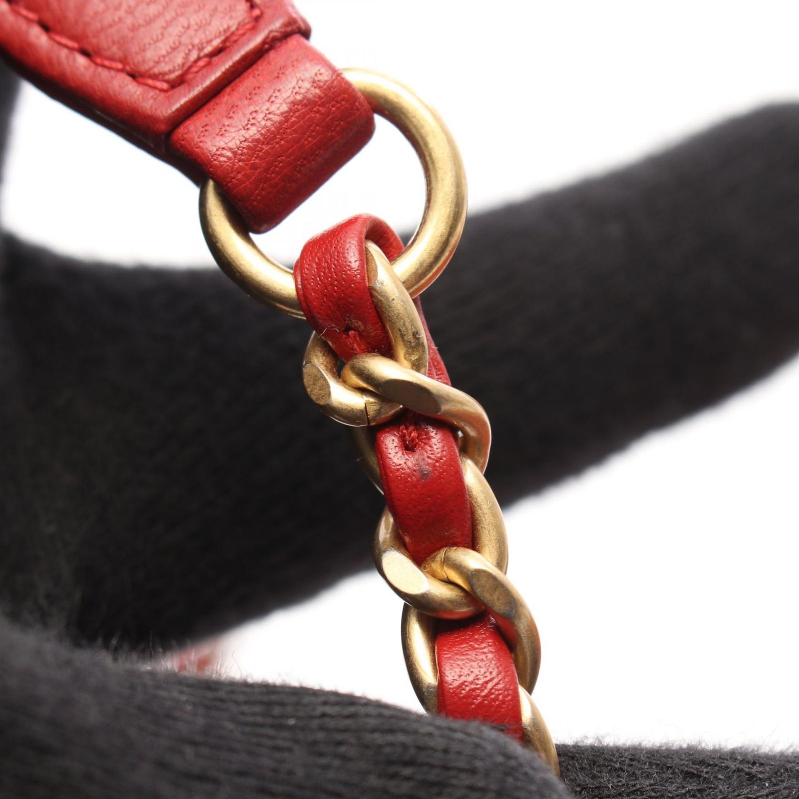 シャネル CHANEL ショルダーバッグ CCフィリグリー 2WAY レッド レザー