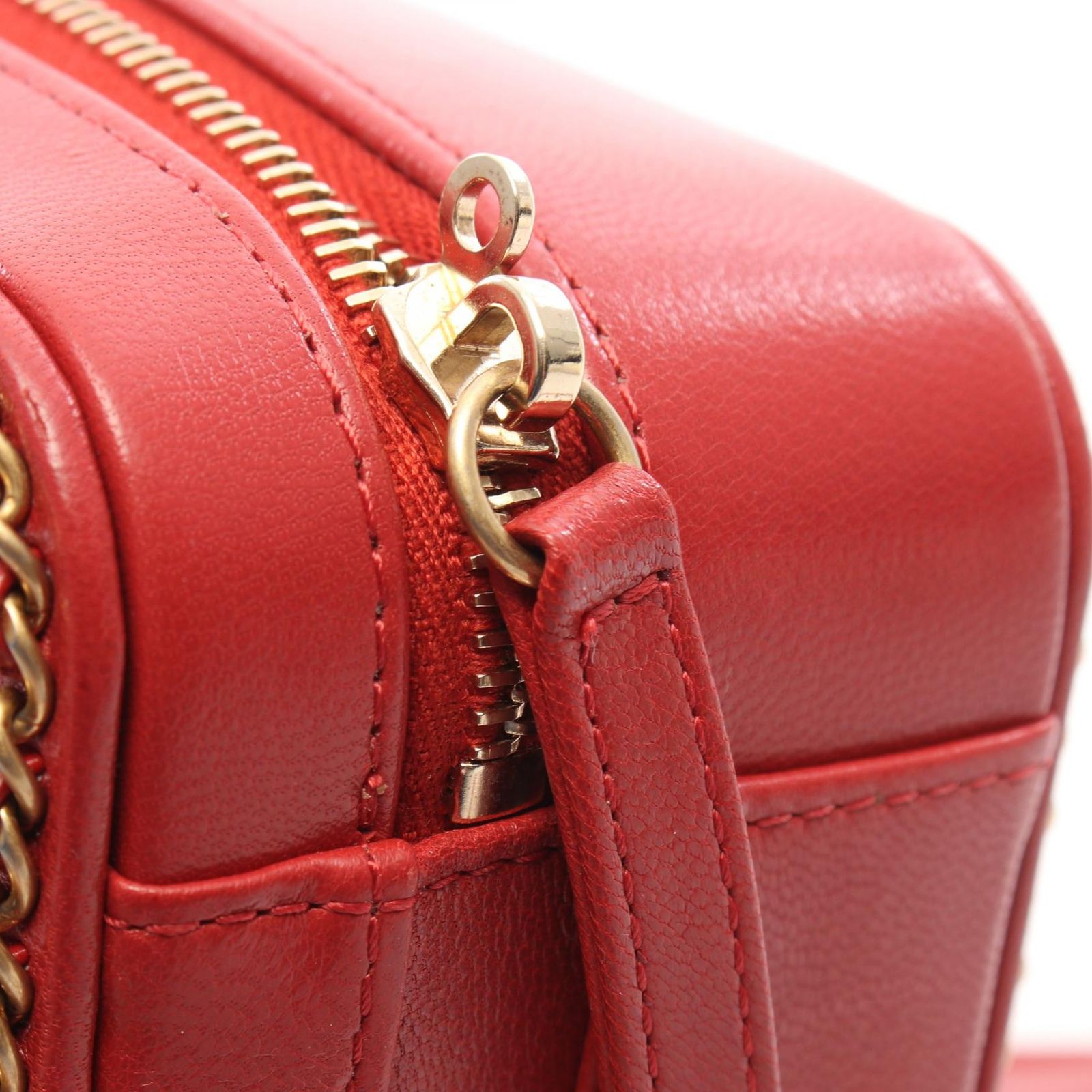 シャネル CHANEL ショルダーバッグ CCフィリグリー 2WAY レッド レザー