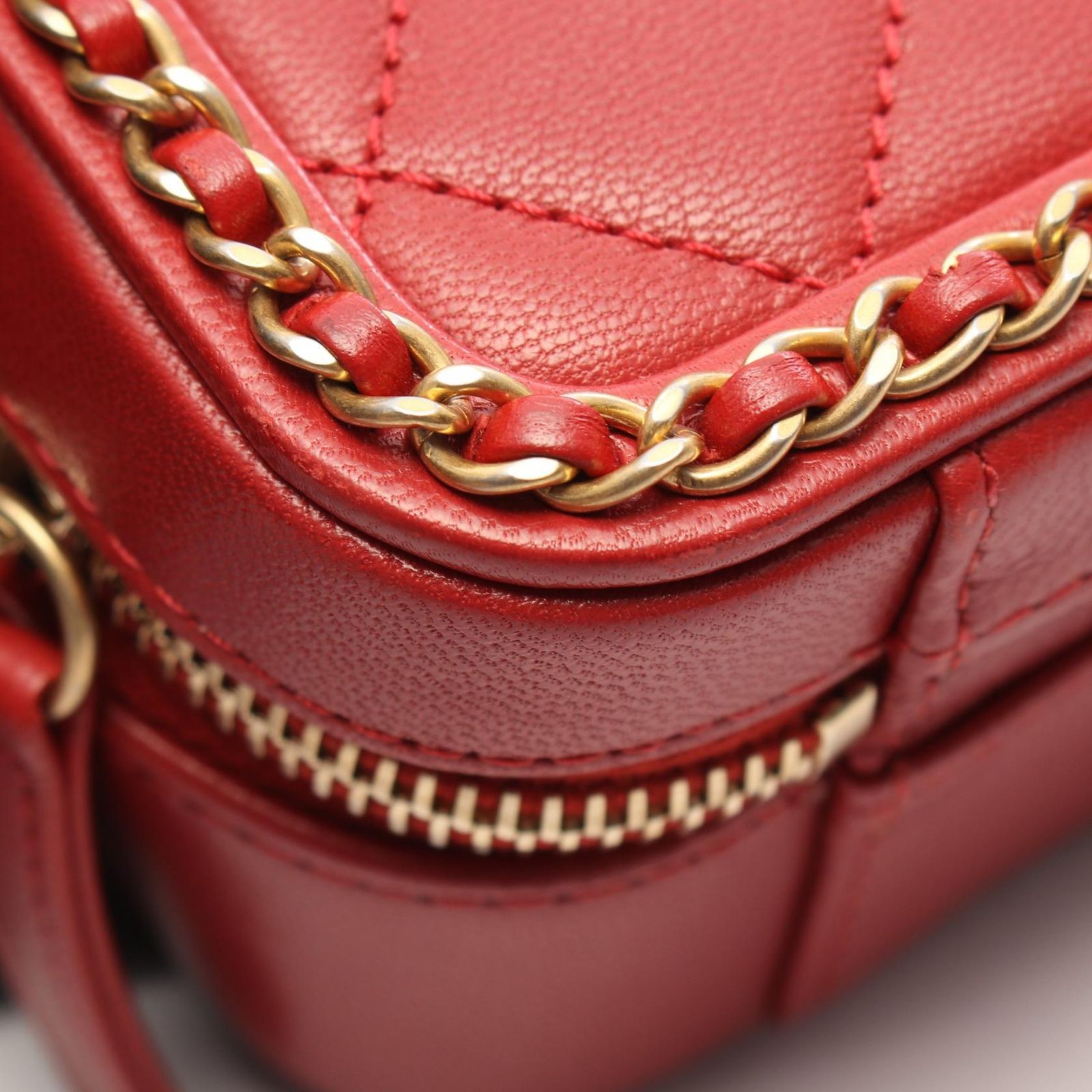 シャネル CHANEL ショルダーバッグ CCフィリグリー 2WAY レッド レザー