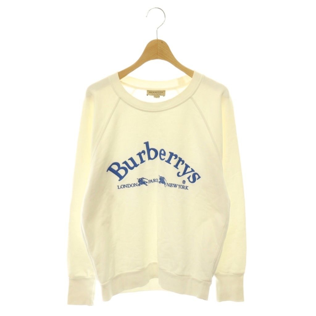 バーバリー BURBERRY ヴィンテージロゴスウェット トレーナー プルオーバー S 白 ホワイト 青 ブルー /CX ■GY62