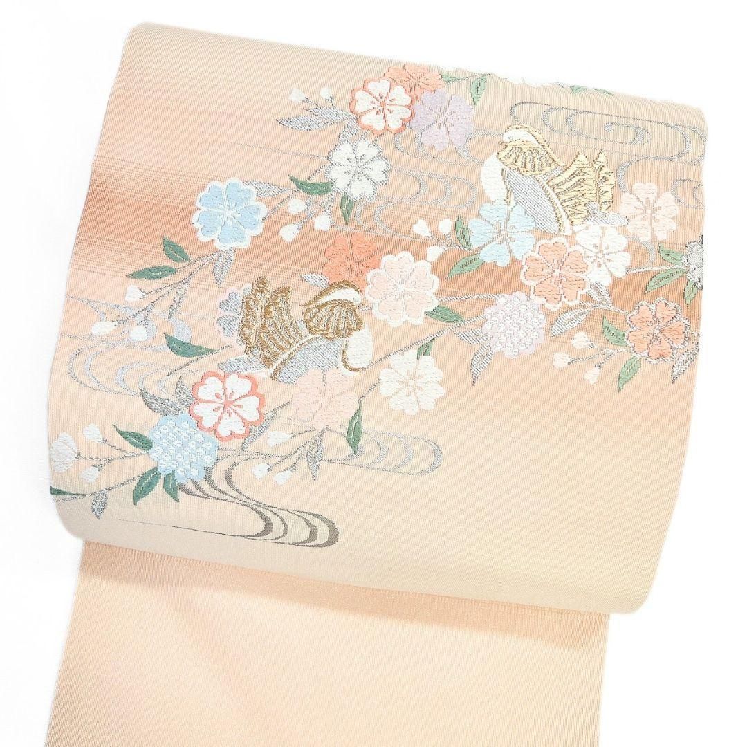 名古屋帯　綴れ織　唐織　鴛鴦　枝垂れ桜　観世水　金糸　銀糸　着物　053b 12,096円