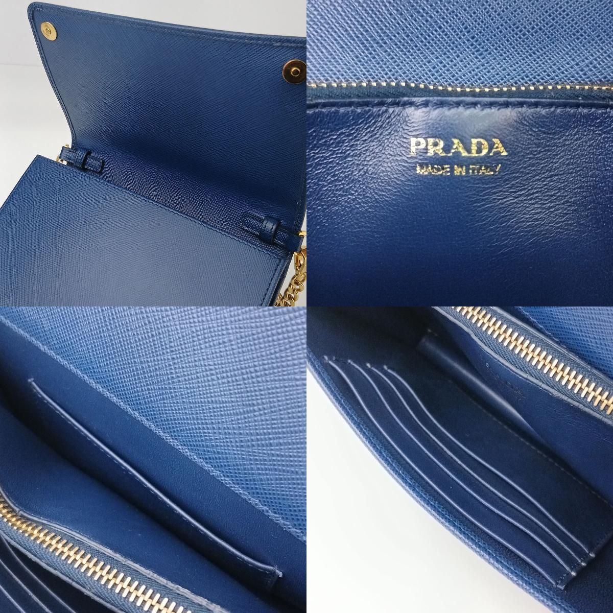 PRADA プラダ サフィアーノ チェーンウォレット ポシェット ショルダー