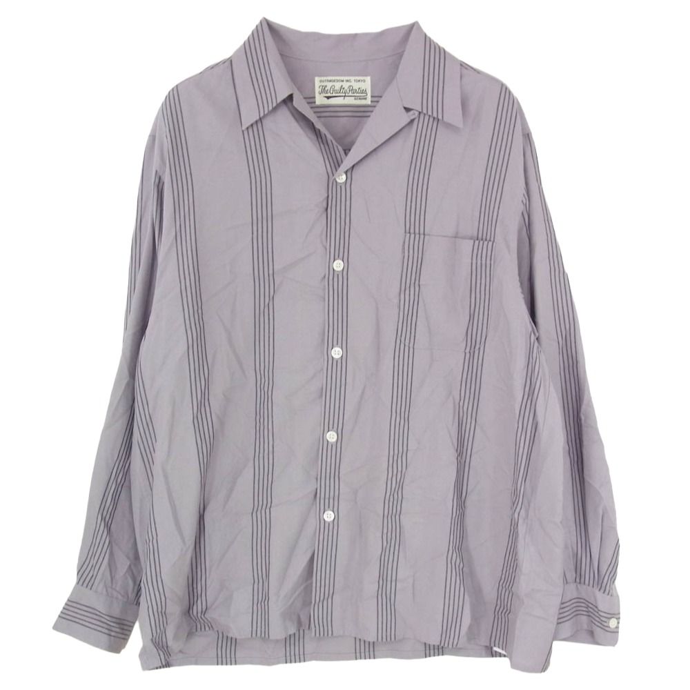 ワコマリア　WACKOMARIA オープンカラーシャツ　　ストライプ　グレー　M WACKO MARIA ワコマリア 24SS 24SSE-WMS-OC01 STRIPED OPEN COLLAR