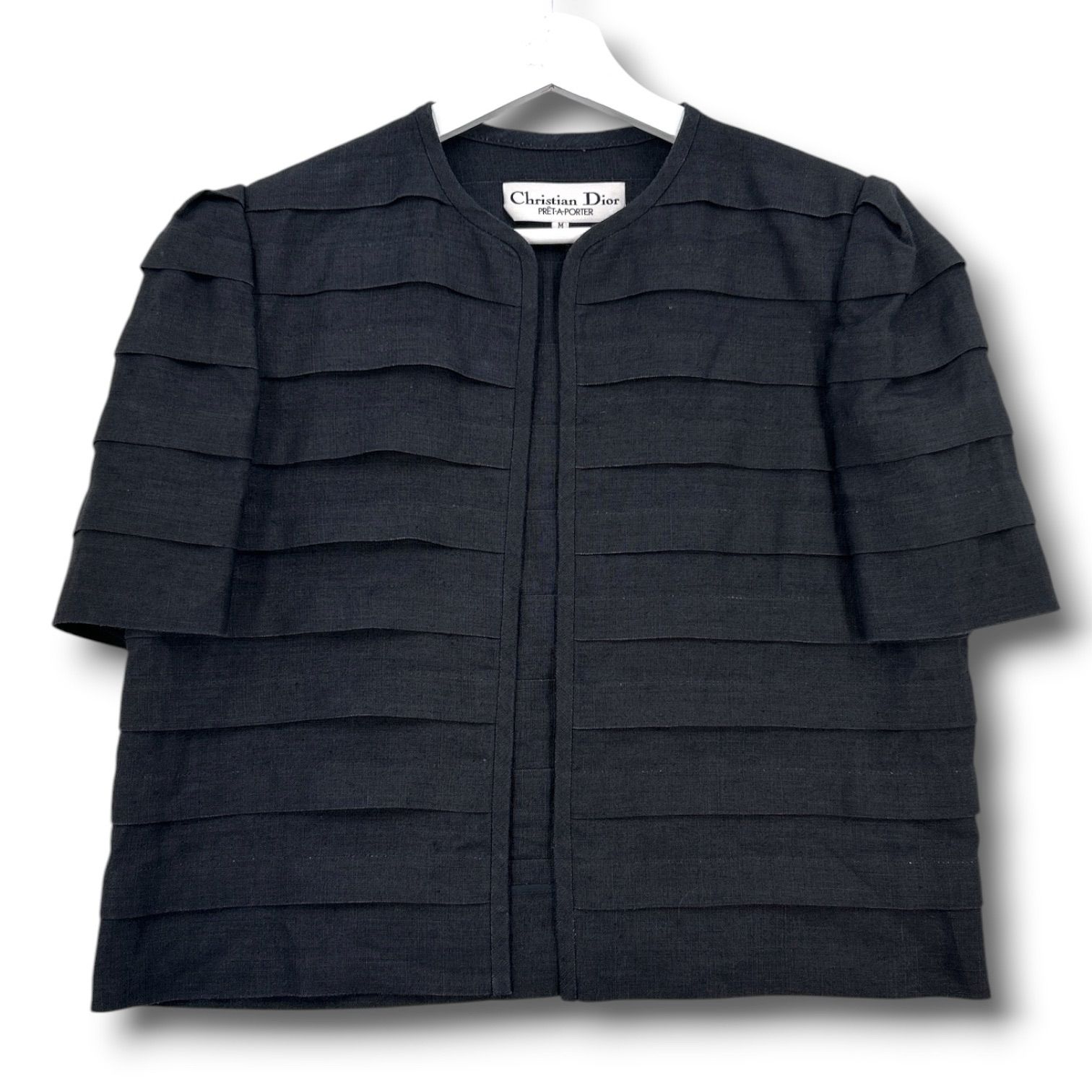 【Christian Dior】プレタポルテ　黒ラメニットカーディガン　M Christian Diorプレタポルテ 黒ラメニットカーディガン M DIOR