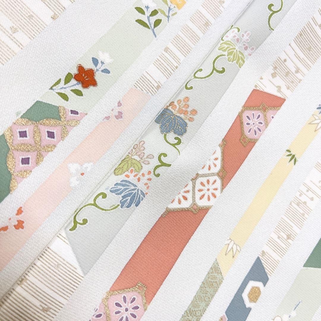訪問着　身丈161　裄69　金駒刺繍　花模様　七宝　着物　061b 訪問着 身丈161 裄69 金駒刺繍 花模様 七宝 着物 061b 訪問着