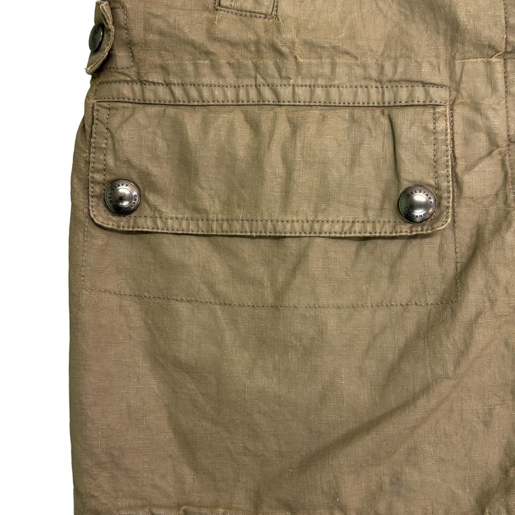 Belstaff ベルスタッフ コーティングリネン モーターサイクルジャケット ベージュ(メンズ 48)中古 古着 Y5069 Belstaff ベルスタッフ コーティングリネン モーターサイクル