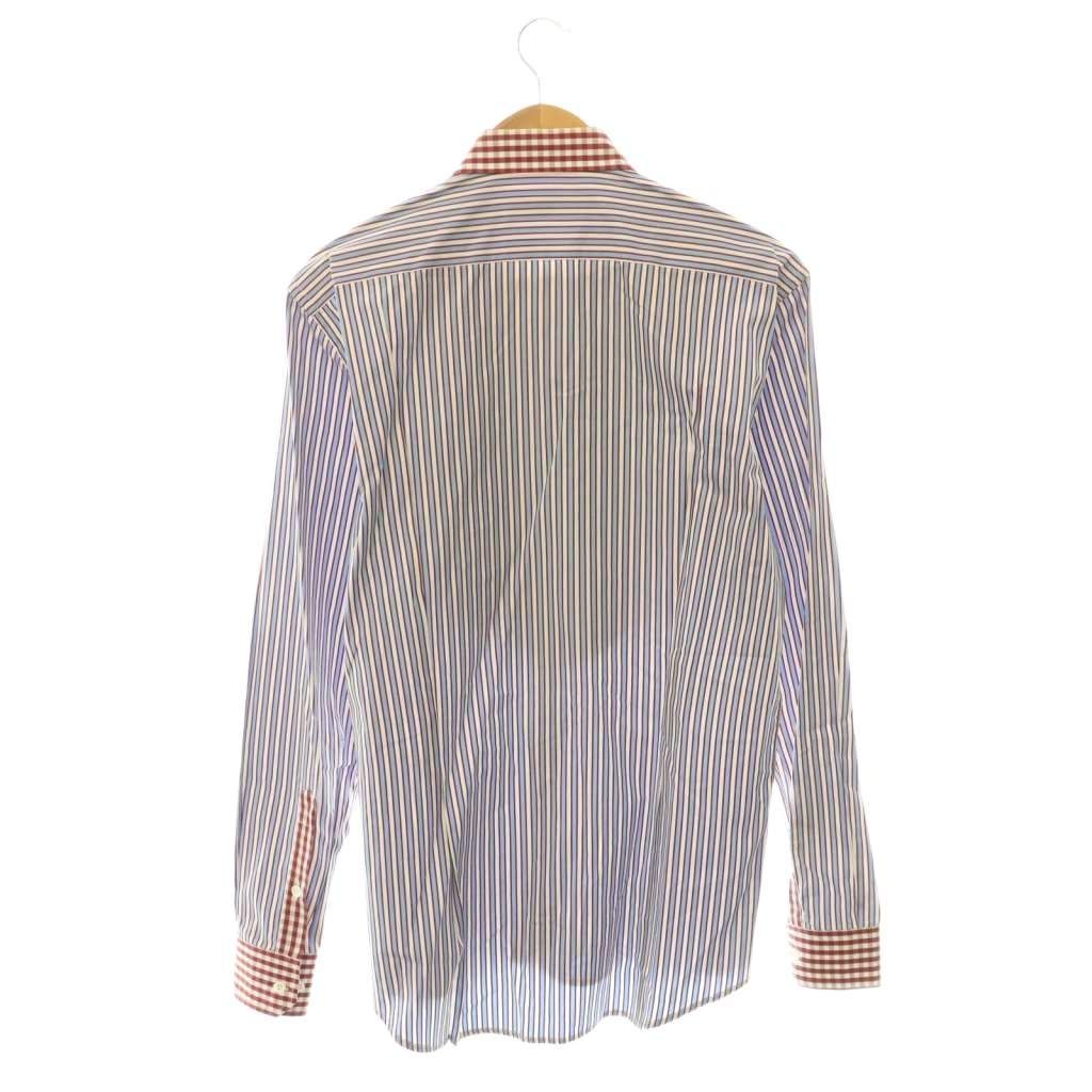 エトロ ETRO ペイズリー ストライプ 長袖シャツ コットン 赤 レッド