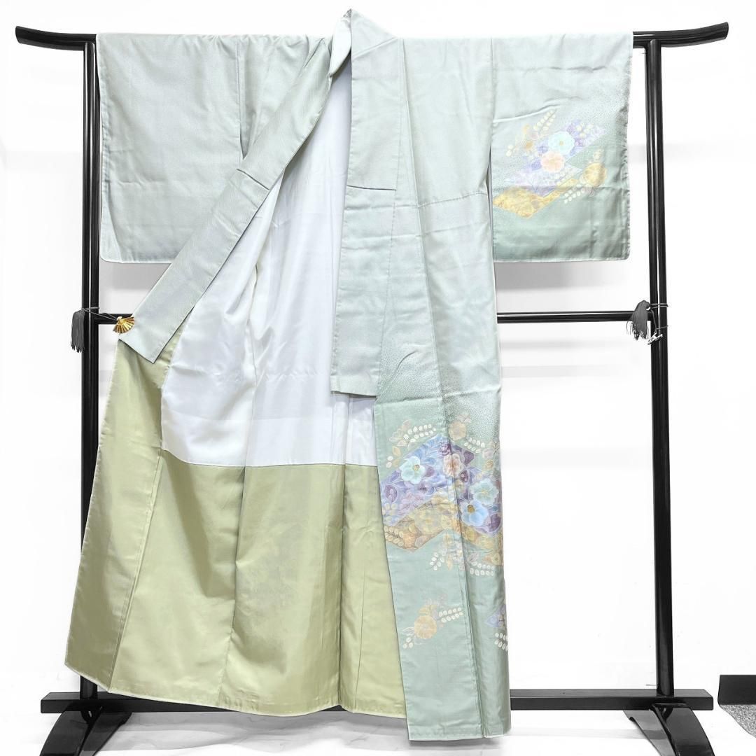 未着用 お召 訪問着 金彩 辻ヶ花 藤の花 一つ紋 着物 063b - メルカリ
