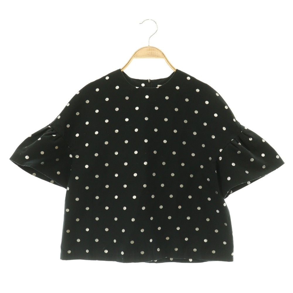 【新品】ドレステリア DRESSERIOR 半袖 ドット ブラウス 黒 ドレステリア DRESSTERIOR ドット柄 半袖 ブラウス プルオーバー ラメ