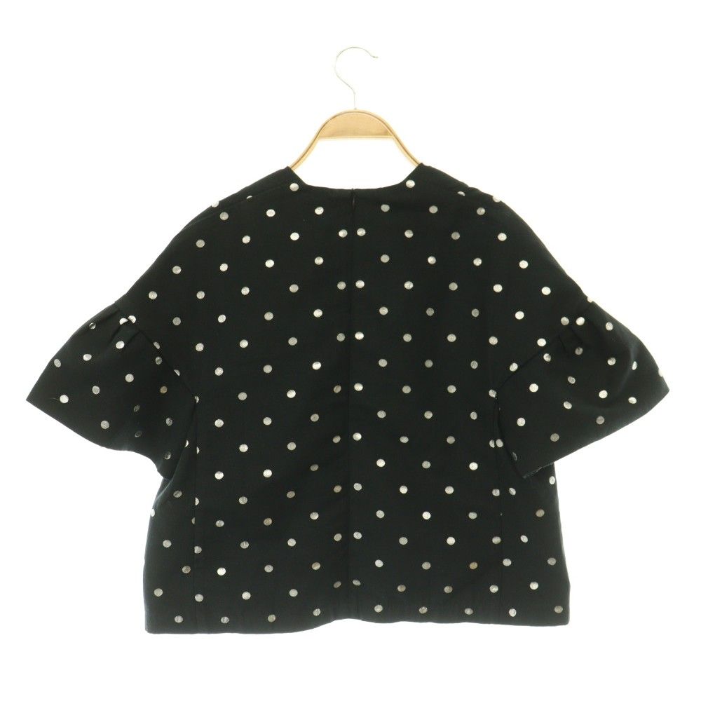 【新品】ドレステリア DRESSERIOR 半袖 ドット ブラウス 黒 ドレステリア DRESSTERIOR ドット柄 半袖 ブラウス プルオーバー ラメ