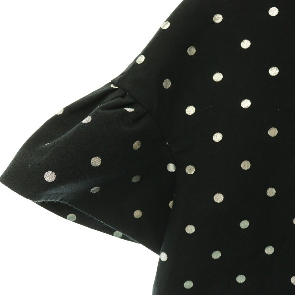 【新品】ドレステリア DRESSERIOR 半袖 ドット ブラウス 黒 ドレステリア DRESSTERIOR ドット柄 半袖 ブラウス プルオーバー ラメ