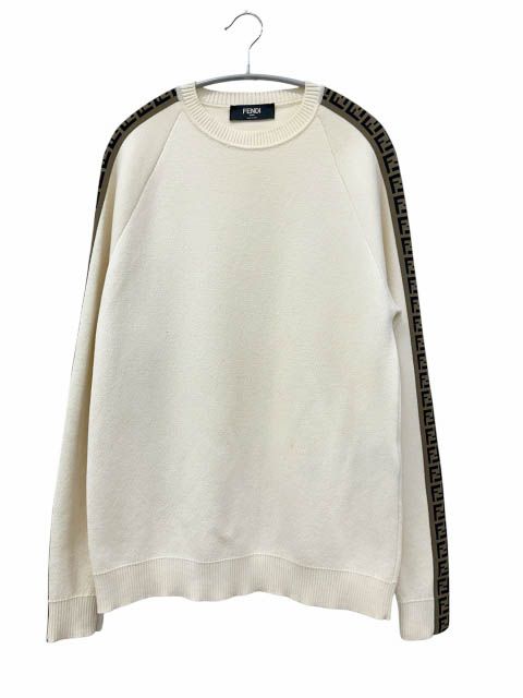 フェンディ FENDI ズッカ柄 FF ロゴ 袖ライン プルオーバー ニット