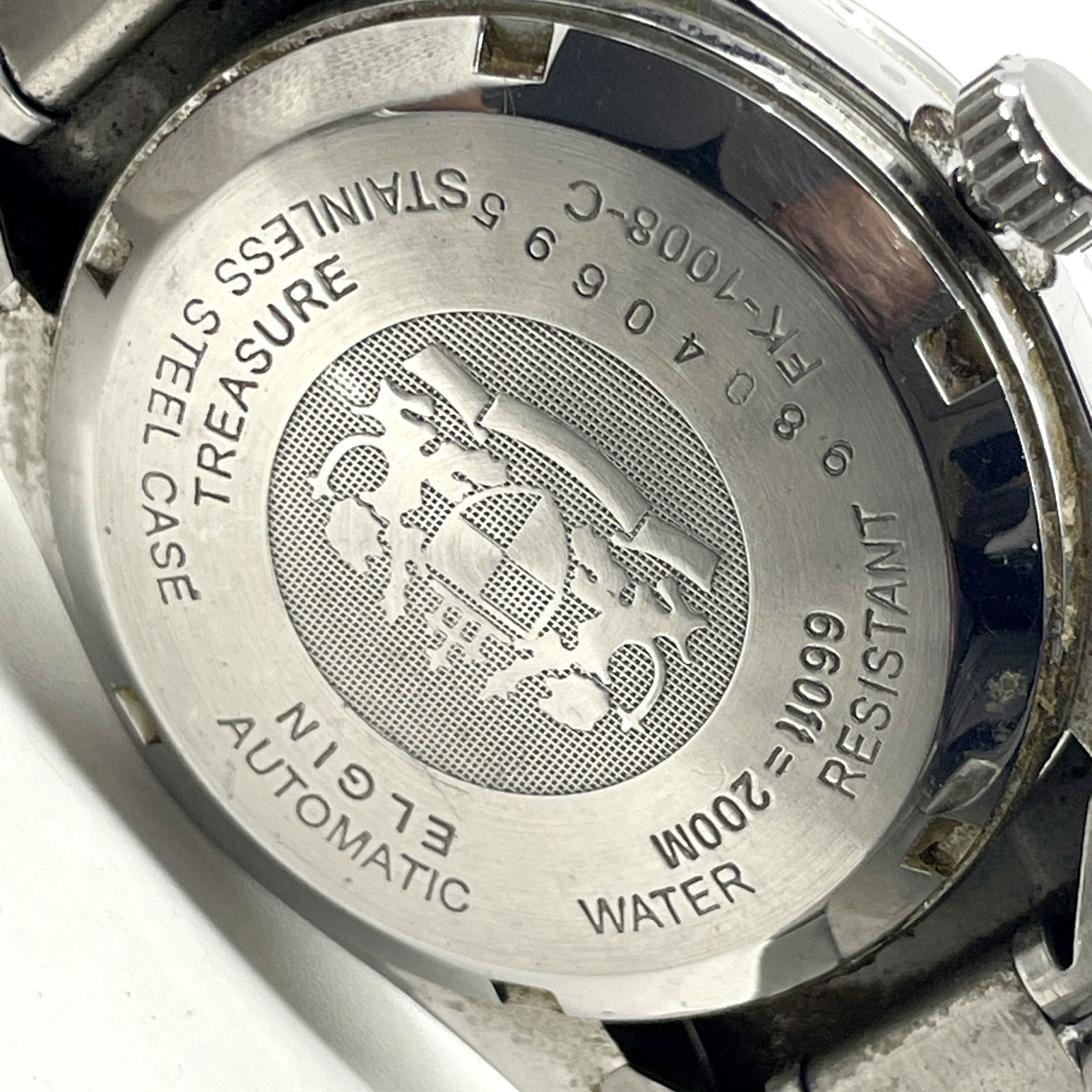 稼働〇 難有り ELGIN エルジン FK-1008-C AT 自動巻き腕時計 シルバー