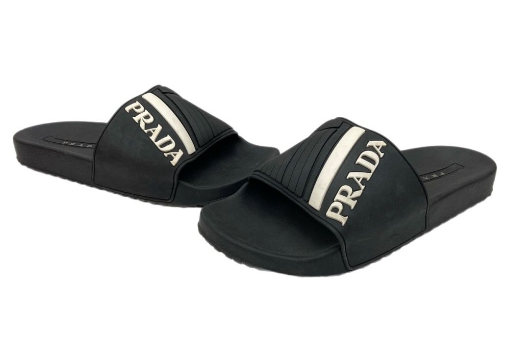 PRADA ブラック プラダ 2Y3130 新品⁄UK9 ユニセックス プラダ ラバー