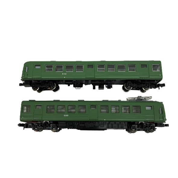 Nゲージ マイクロエース「岳南鉄道 5000系 青ガエル 2両セット」中古品 Nゲージ マイクロエース A0098 岳南鉄道5000系 青ガエル 2両セット