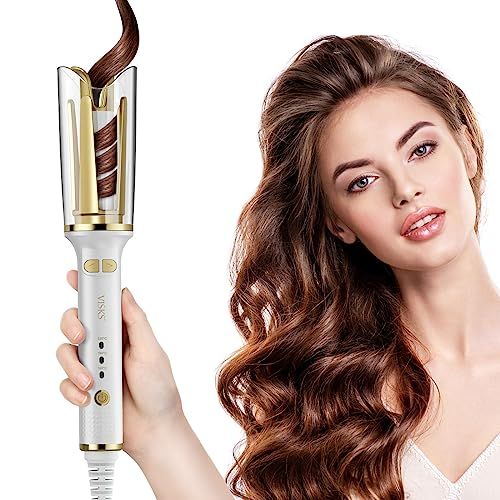 ヘアアイロン、アンチタングル オートカールアイロン、簡単操作の28mmアイロン、デュアルボルテージ回転式ヘアアイロン2way、ヘアスタイリング用オートシャットオフ機能付きpms 6e6b471b