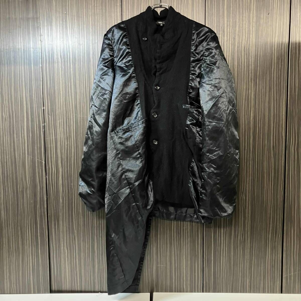 22AW COMME des GARCONS HOMME PLUS 縮絨インサイドアウトアシンメトリージャケット サイズXS PH-J034 コムデギャルソンオムプリュス