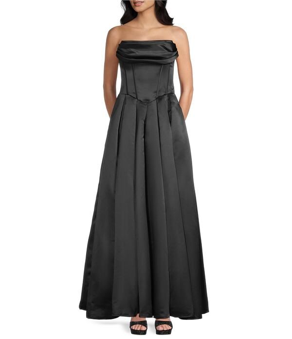 ビーダーリン レディース トップス ワンピース ドレープリーツ ストラップレス B Darlin Strapless Pleatedrape Neck Dress Black ブラック