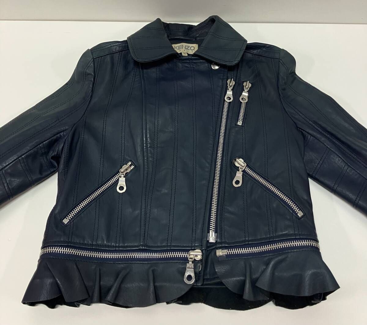 KENZO ケンゾー JR BENA 0082 ダブルライダース フリルジップ 切替