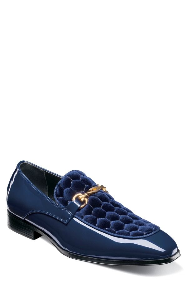 ステイシーアダムス メンズ シューズ キルティング ローファー Stacy Adamsprague Quilted Vamp Loafer Navy ネイビー